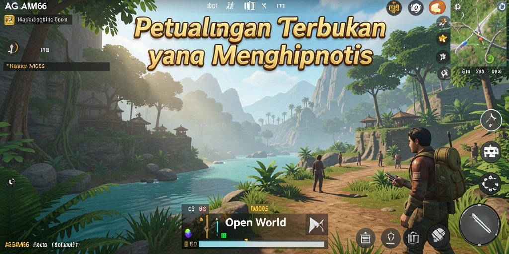 Tampilan antarmuka AGAM66 yang menarik saat menjelajahi dunia terbuka.