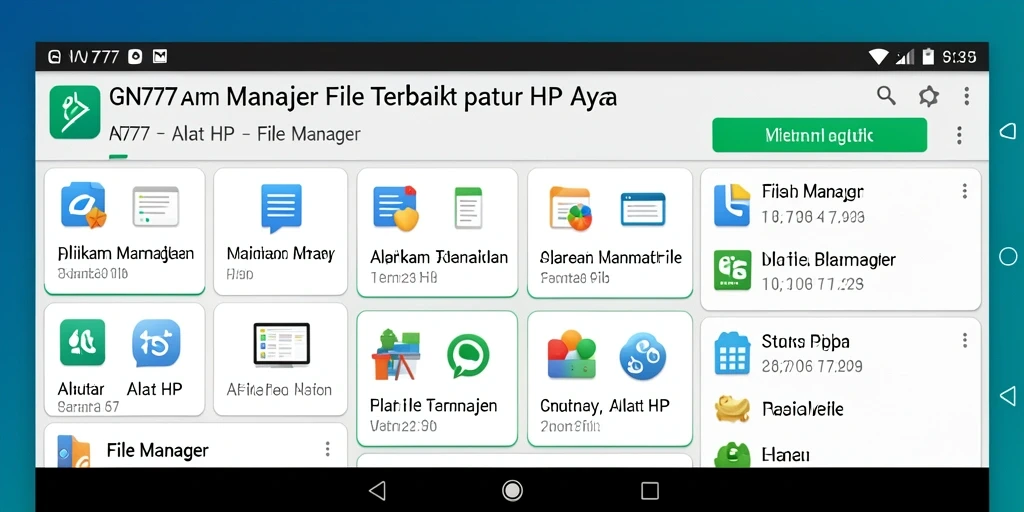 Antarmuka GN777 yang sederhana dan fungsional untuk manajemen file.