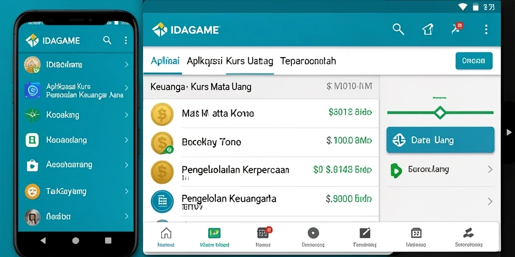 Tampilan antarmuka IDAGAME menampilkan informasi kurs mata uang dengan jelas dan lengkap.