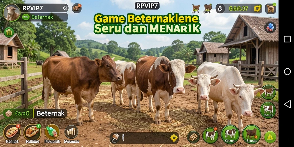 Antarmuka RPVIP7 yang menarik dan interaktif untuk permainan Beternak.