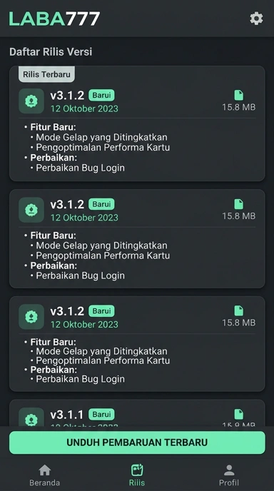 Riwayat Versi Terbaru Aplikasi laba777 untuk Android